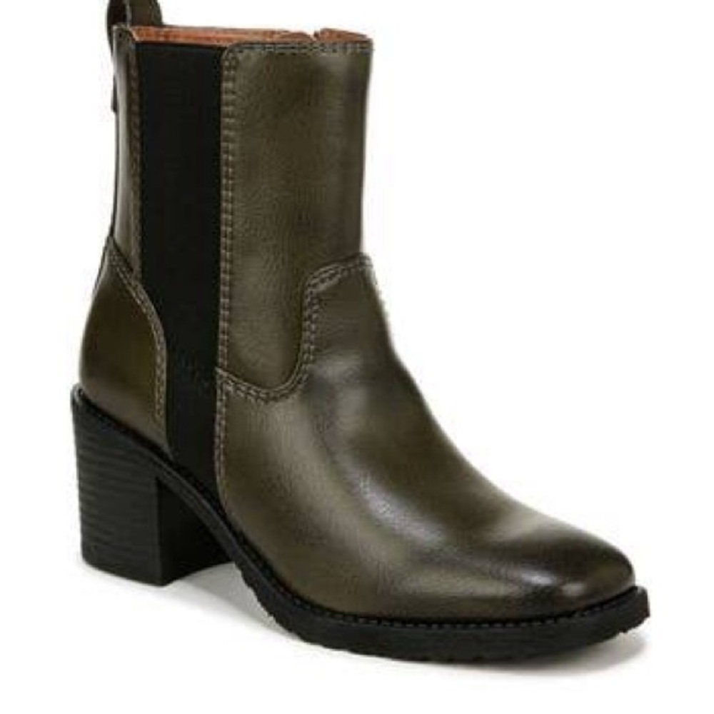 ZODIAC CLARET CHELSEA ANKLE BOOTS ARMY GREEN NWT SZ 8